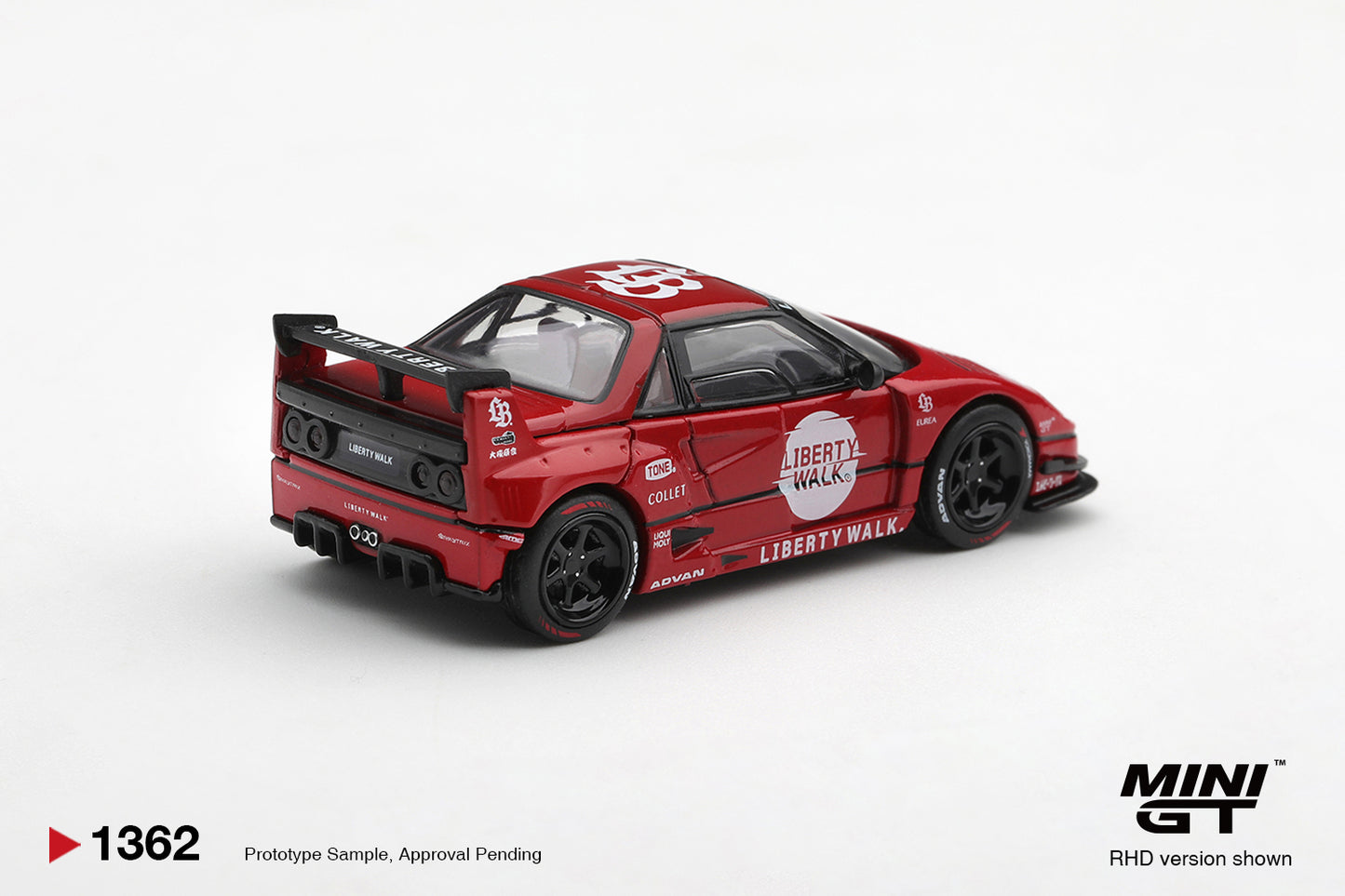 Mini GT Mazda AZ-1 Liberty Walk LB40 in Hinomaru Red.