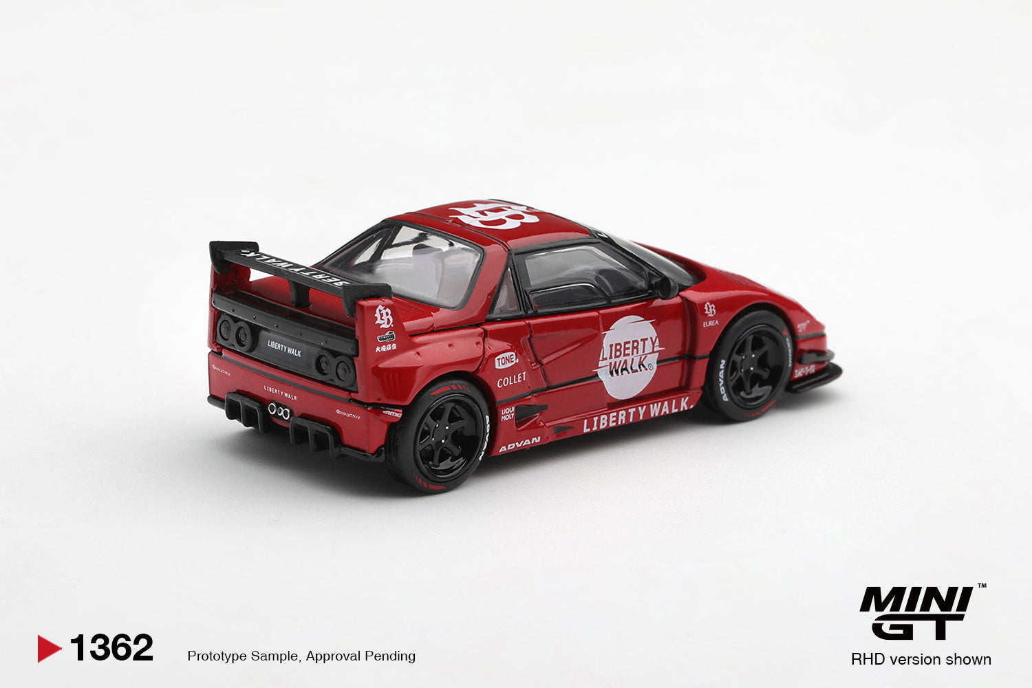 Mini GT Mazda AZ-1 Liberty Walk LB40 in Hinomaru Red.