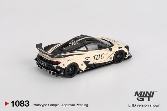 Mini GT McLaren 720S LB-Works “The Boring Concept” in 1:64 scale, widebody aero and display-ready packaging. Back