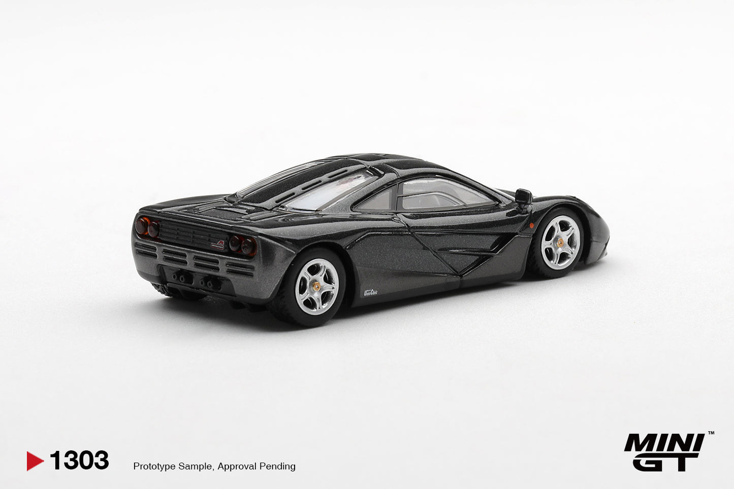 Mini GT McLaren F1 Blue Black Metallic 1993 1:64 diecast car. Back