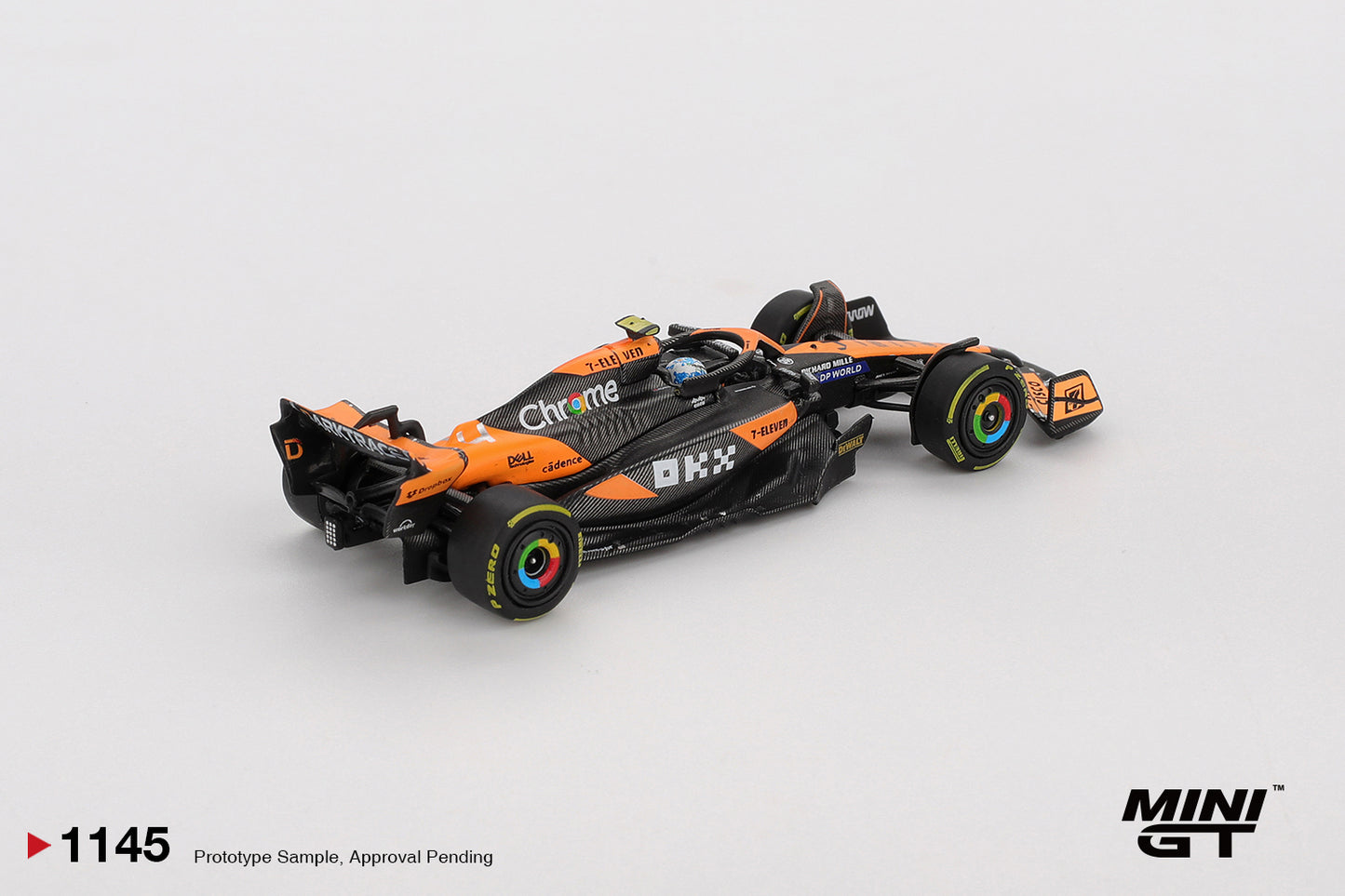 1:64 Mini GT McLaren MCL38 #4 Lando Norris Hungarian F1 GP Winner 2024 – papaya orange die-cast model. Back