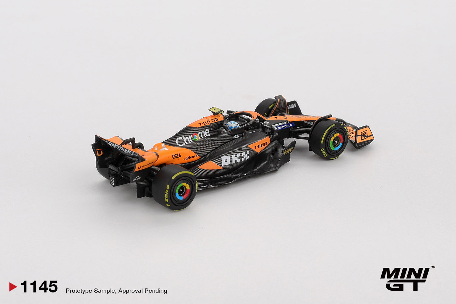1:64 Mini GT McLaren MCL38 #4 Lando Norris Hungarian F1 GP Winner 2024 – papaya orange die-cast model. Back
