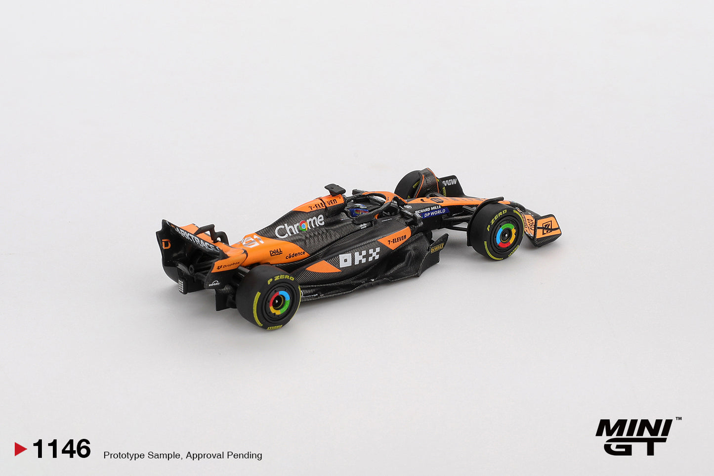 1:64 Mini GT McLaren MCL38 #81 Oscar Piastri Hungarian F1 GP Winner 2024 – papaya orange die-cast. Back