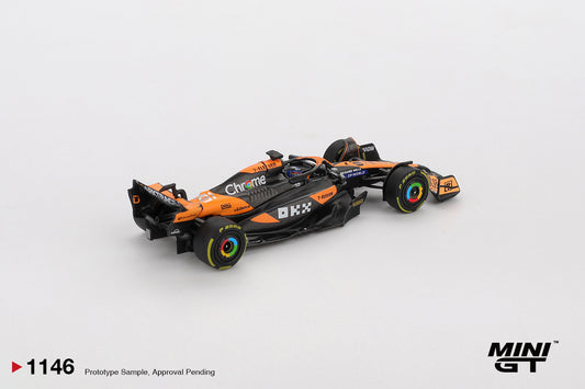 1:64 Mini GT McLaren MCL38 #81 Oscar Piastri Hungarian F1 GP Winner 2024 – papaya orange die-cast. Back