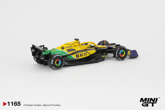 1:64 Mini GT McLaren MCL38 #81 Oscar Piastri Monaco GP 2024 – special livery die-cast Formula 1 car. Back
