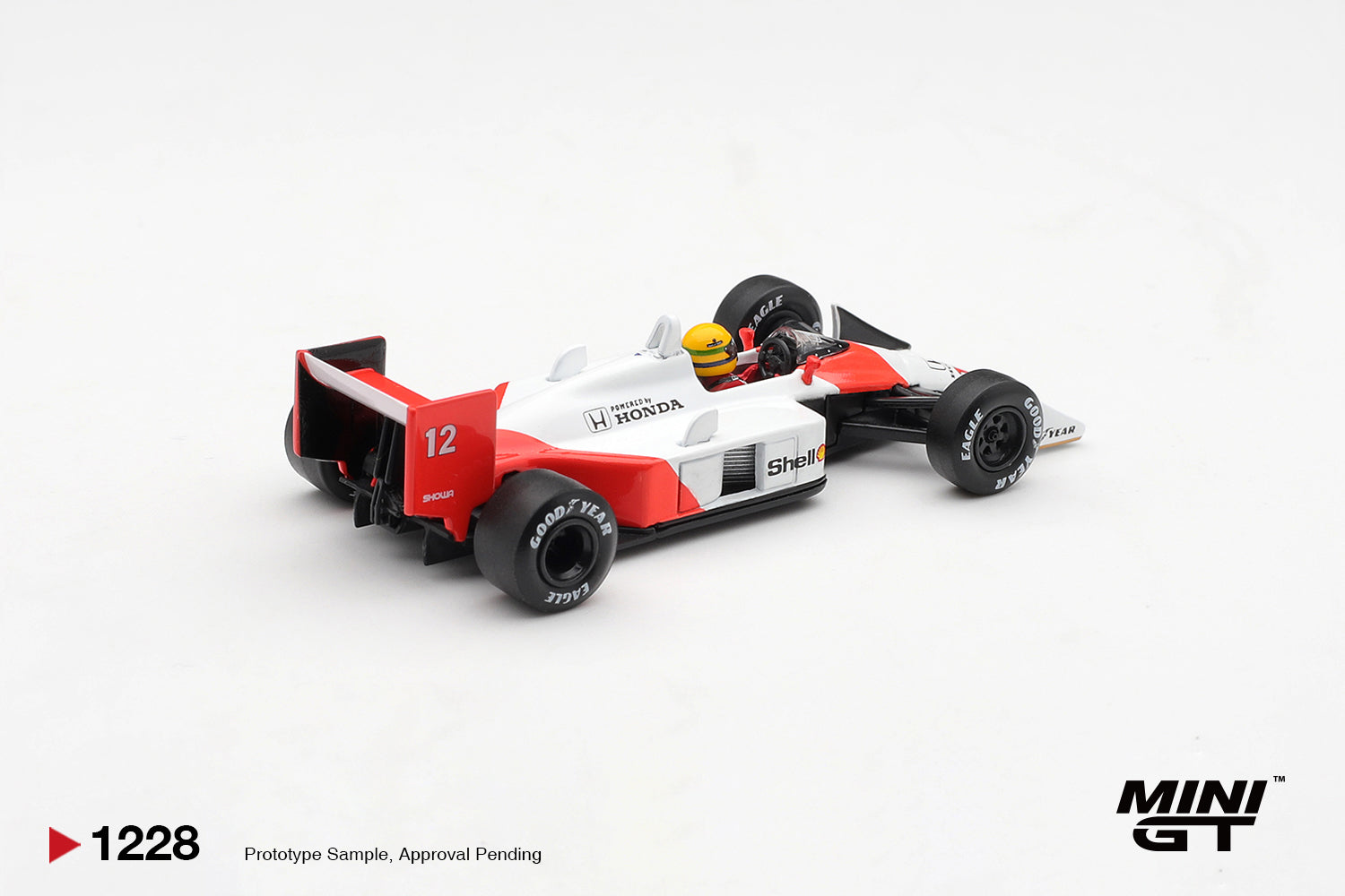 Mini GT McLaren MP4/4 #12 Ayrton Senna 1988 Canadian GP winner 1:64 diecast. Back