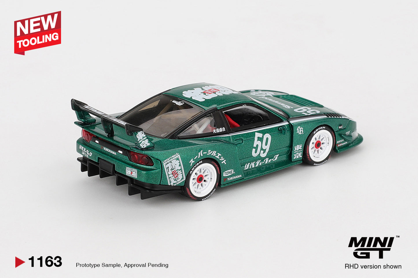 Mini GT 1:64 Nissan 180SX LB-Super Silhouette Tokyo Auto Salon 2026 diecast model. Back
