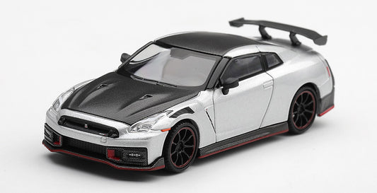 Mini GT 2024 Nissan GT-R R35 Nismo in Silver Metallic.