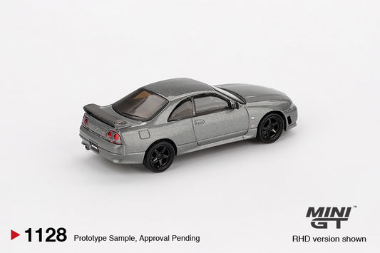 Mini GT 1:64 Nissan GTR R33 NISMO BCNR33 CRS Dark Metal Gray diecast model car 1993. Back