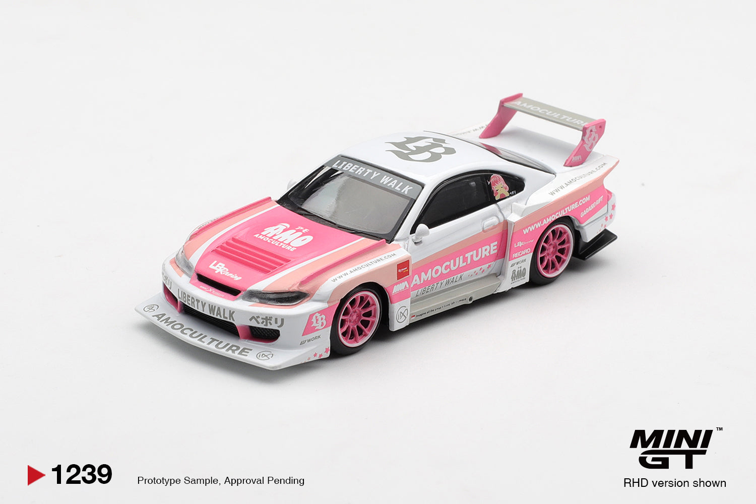 Mini GT Nissan Silvia S15 LB Super Silhouette Amoculture 2026 1:64 diecast. Front