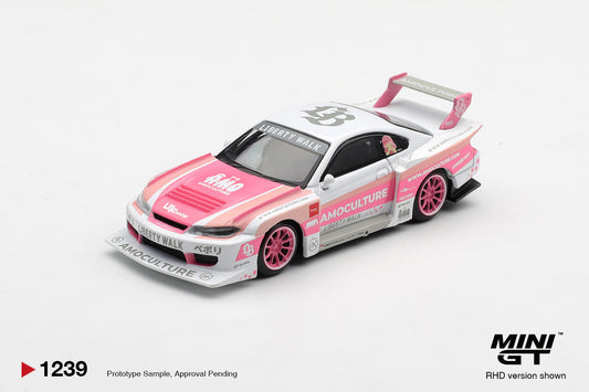 Mini GT Nissan Silvia S15 LB Super Silhouette Amoculture 2026 1:64 diecast. Front