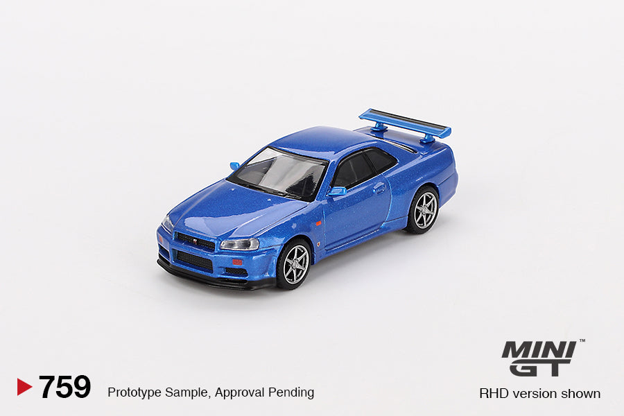 (Pre-Order) Mini GT - Nissan Skyline GT-R (R34) V-SPEC Bayside Blue 1999