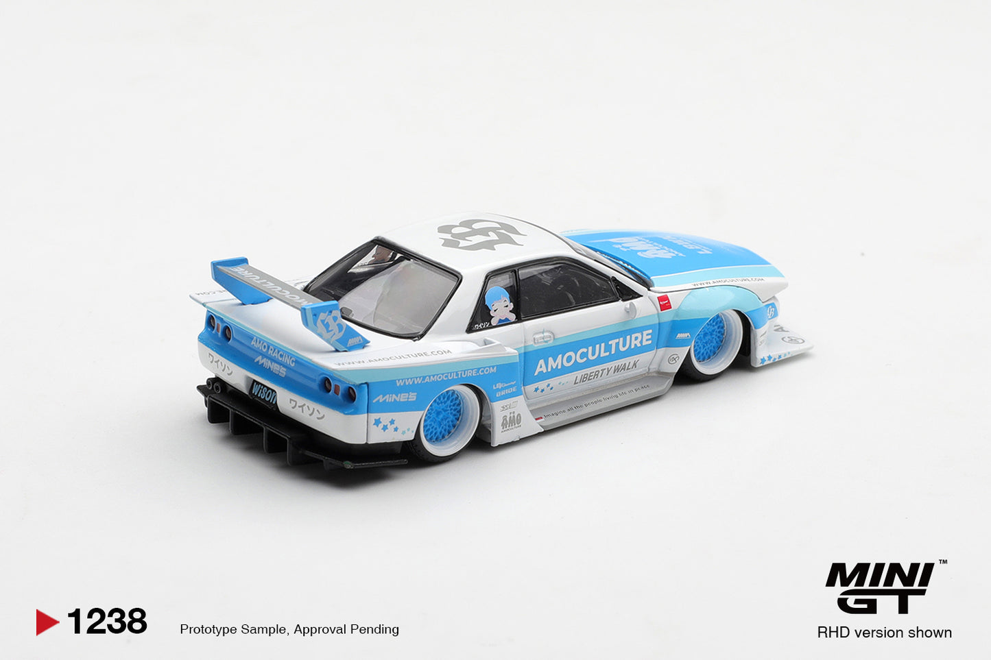 Mini GT Nissan Skyline R32 LBWK Kaido Works Amoculture 2026 1:64 diecast. Back