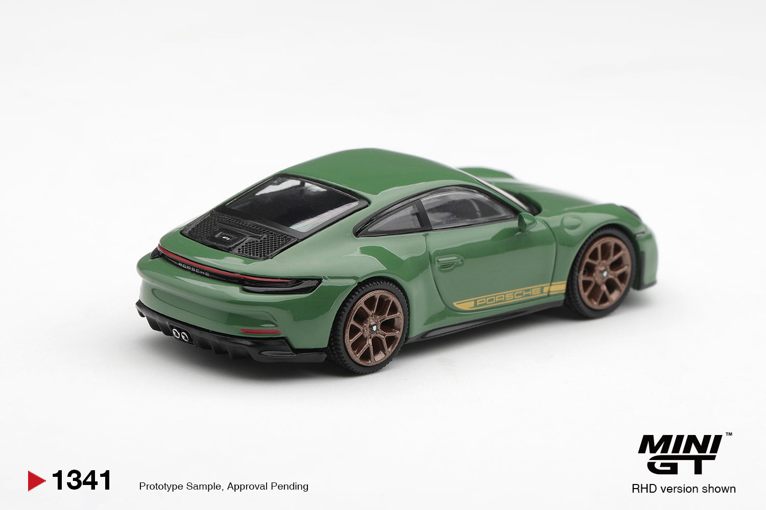 Mini GT Porsche 911 GT3 Touring (992) in Auratium Green.