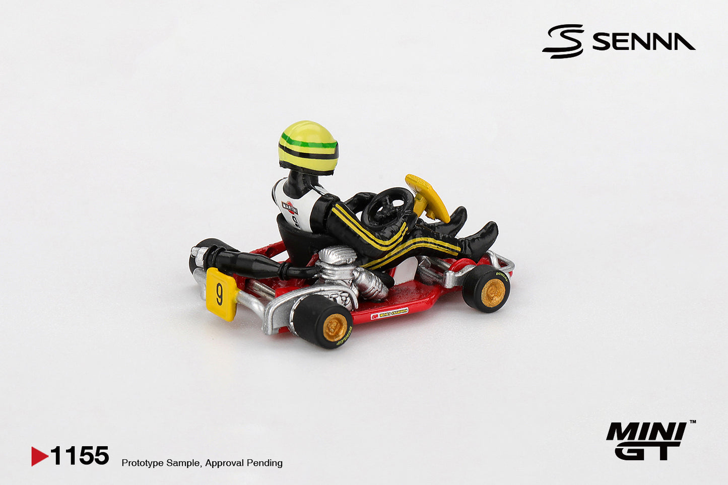 Mini GT 1:64 Ayrton Senna Formula K kart #9 Karting World Championship 1981. Back