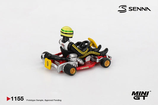 Mini GT 1:64 Ayrton Senna Formula K kart #9 Karting World Championship 1981. Back