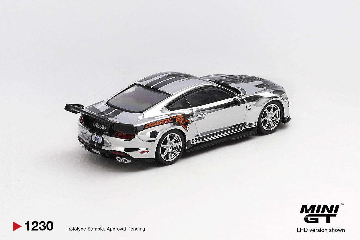 Mini GT Shelby GT500 Dragon Snake Concept chrome silver 2020 1:64 diecast. Back