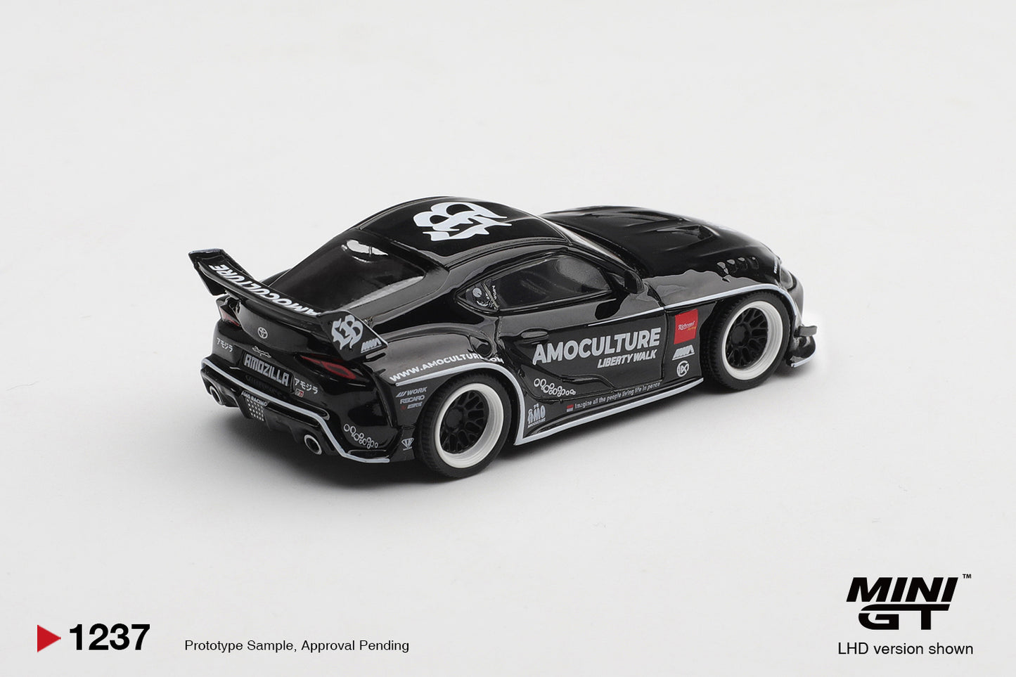 Mini GT Toyota GR Supra LB Works Amoculture 2026 1:64 diecast model. Back