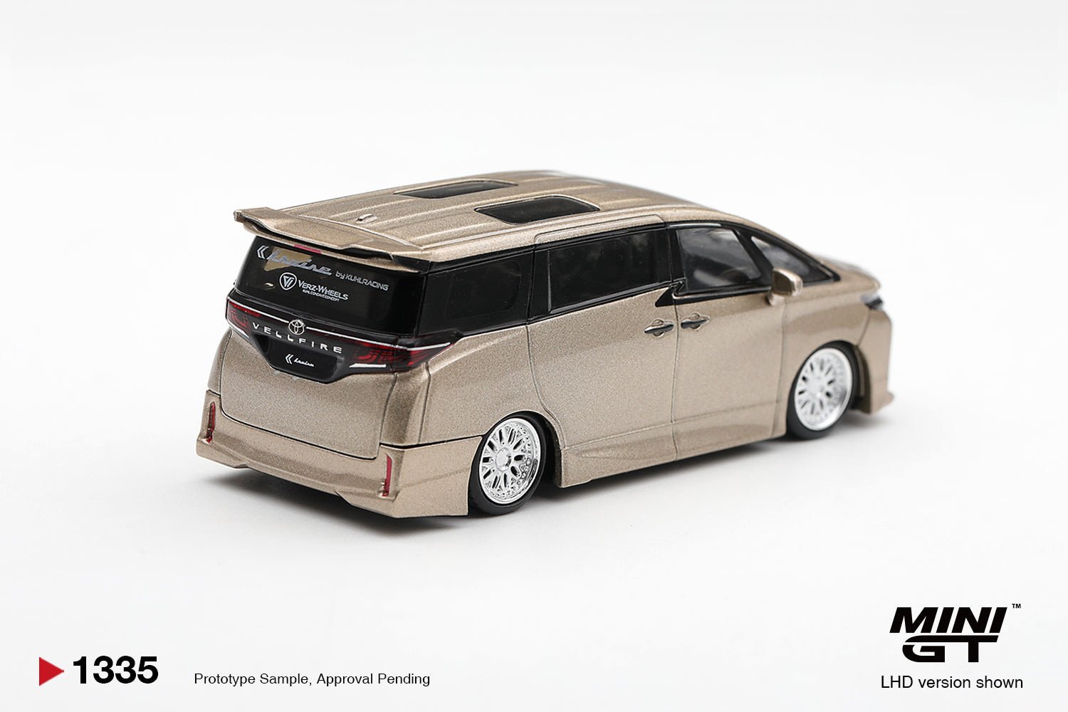 Mini GT Toyota Vellfire 40 KUHL in Gold Metallic.