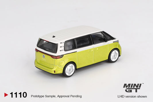 Mini GT Volkswagen ID.Buzz 2023 Candy White Pomelo Yellow 1:64 diecast model. Back