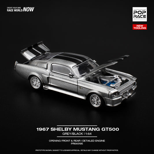 (Pre-Order) POP Race - 1967 Shelby Mustang GT500 Grey/Black