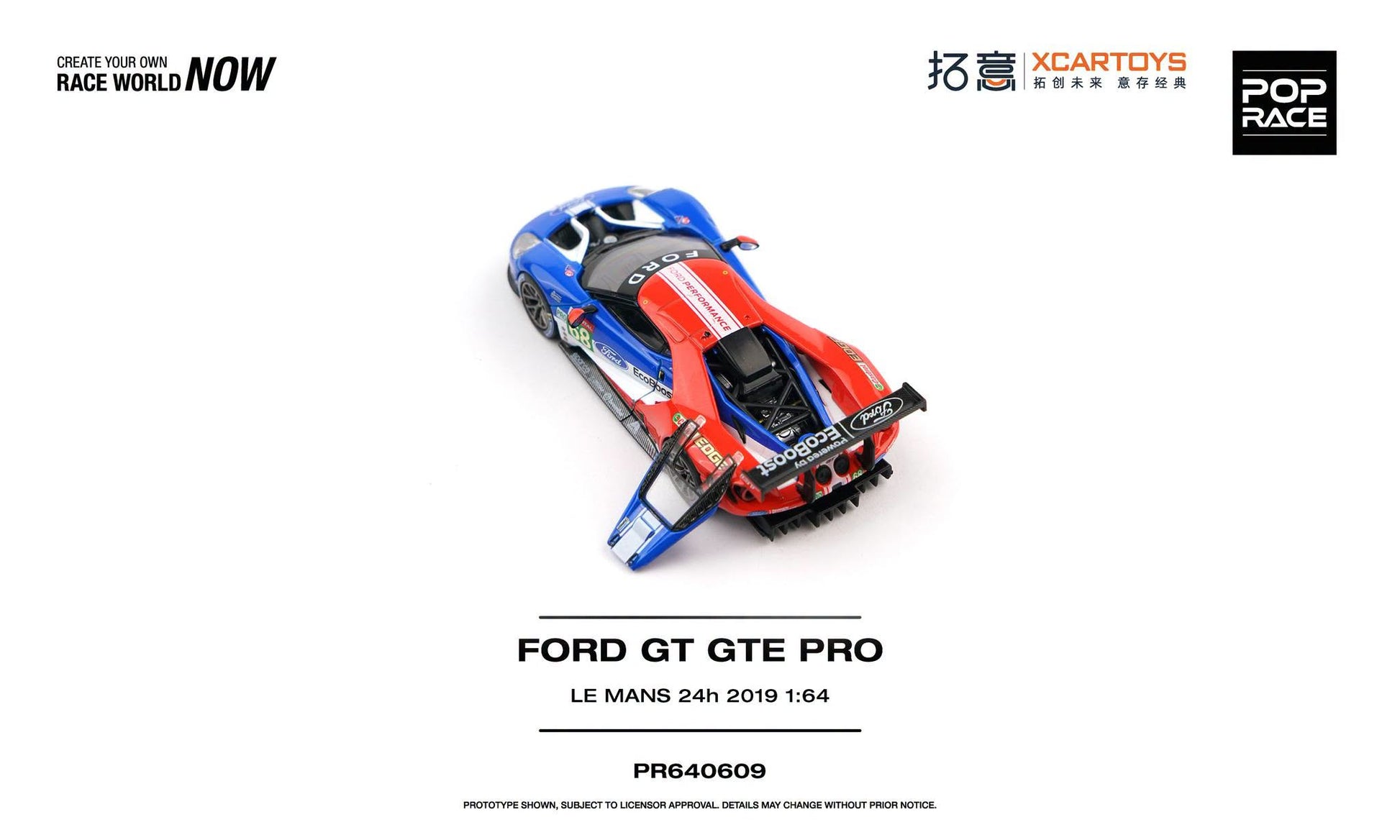 POP Race x XCARTOYS Ford GT GTE Pro #68 Le Mans 2019.
