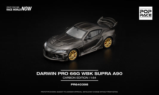POP Race Darwin Pro 66G WBK Supra A90 Carbon Edition 1:64 diecast. Front