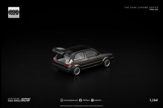POP Race Golf GTI MK2 Dark Chrome Series – premium 1:64 hot hatch in dark chrome finish. Back