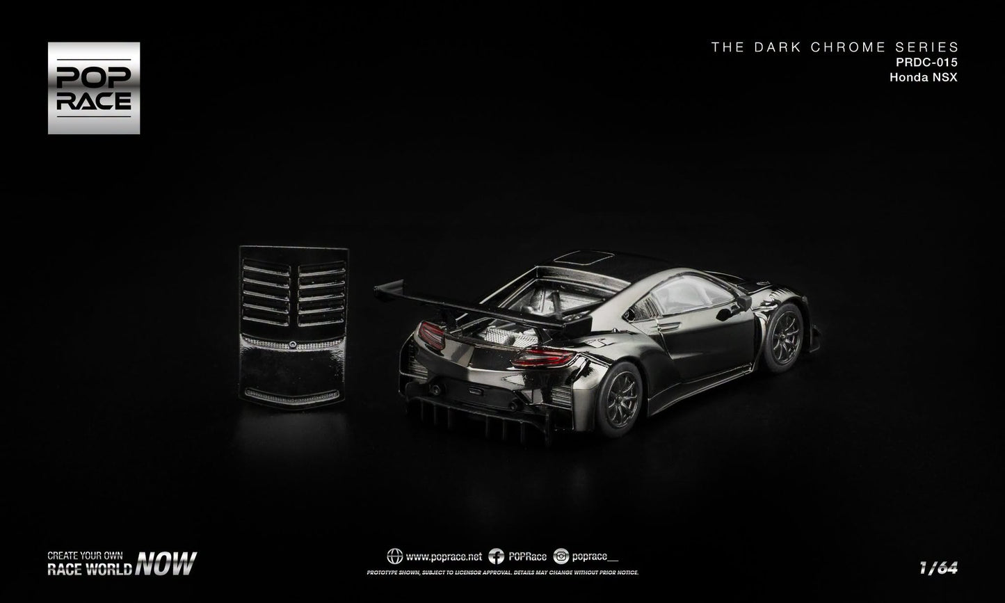 POP Race Honda NSX GT3 EVO22 Dark Chrome Series with removable engine cover.