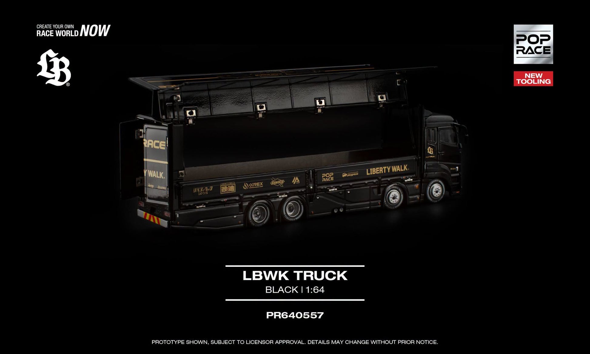 POP RACE LBWK Truck Black transporter