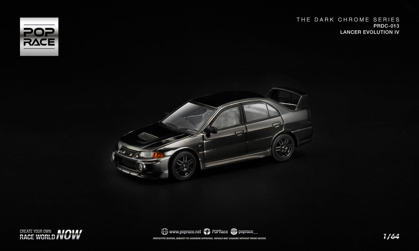 POP RACE Mitsubishi Lancer Evolution IV Dark Chrome Series.