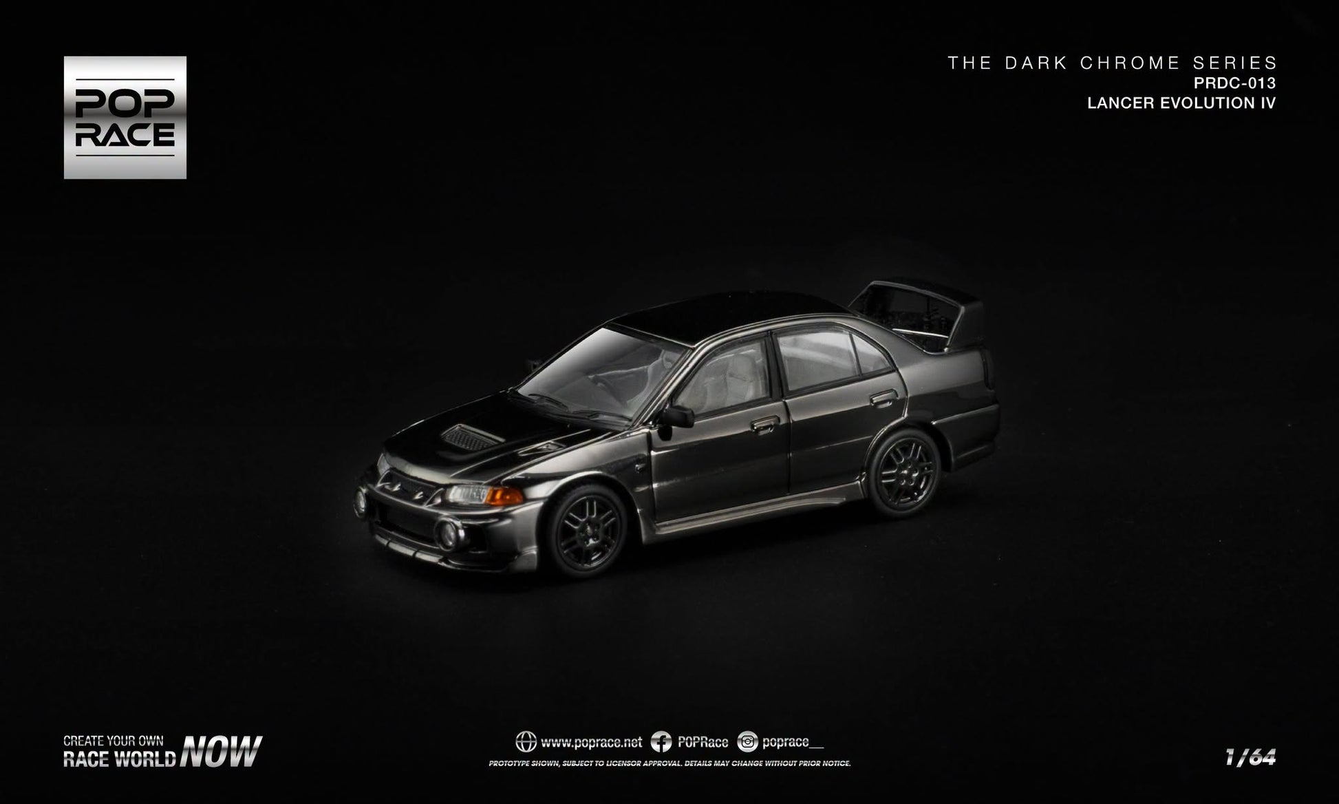 POP RACE Mitsubishi Lancer Evolution IV Dark Chrome Series.