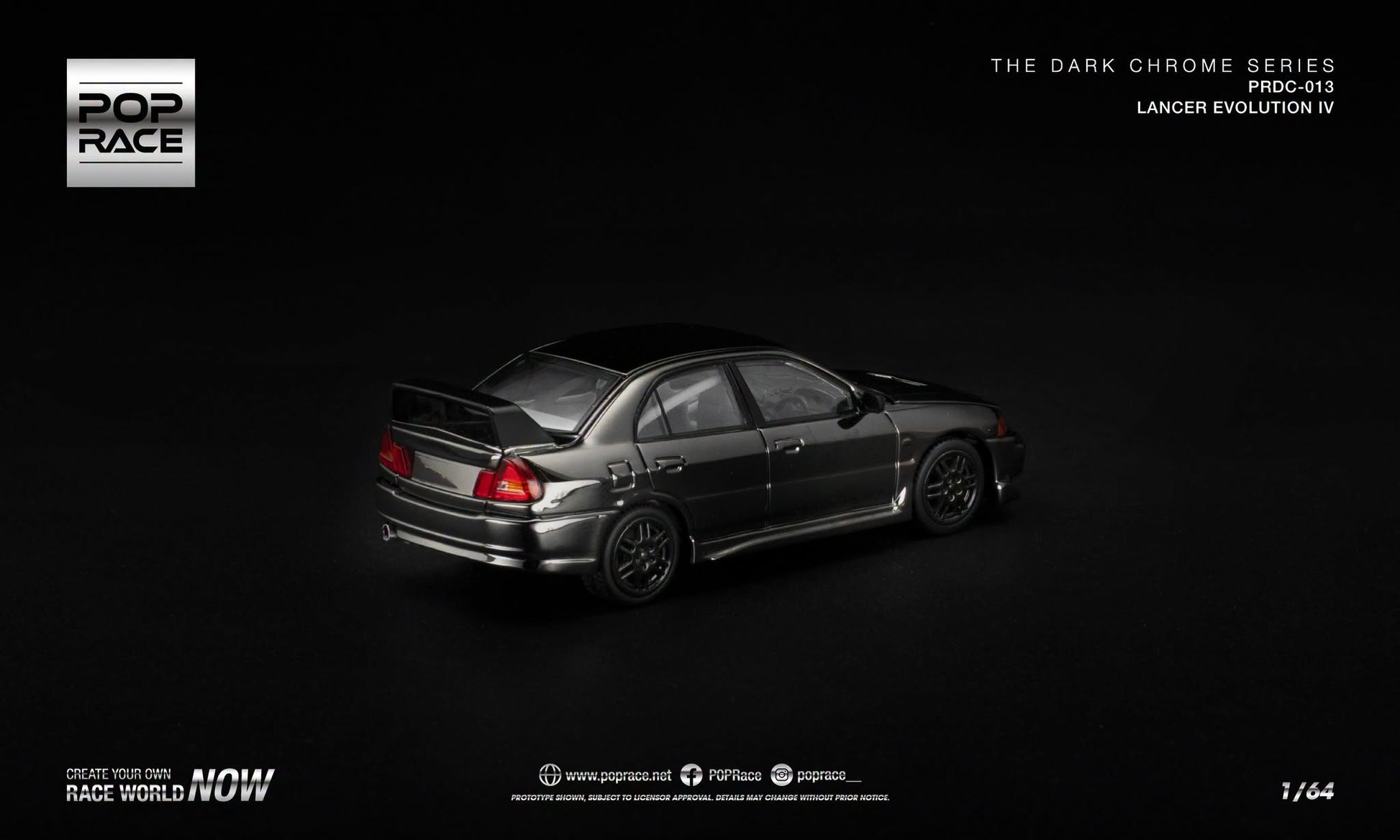 POP RACE Mitsubishi Lancer Evolution IV Dark Chrome Series.