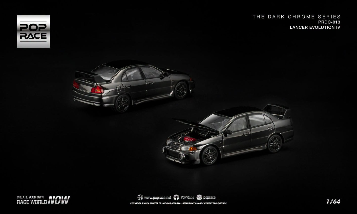 POP RACE Mitsubishi Lancer Evolution IV Dark Chrome Series.