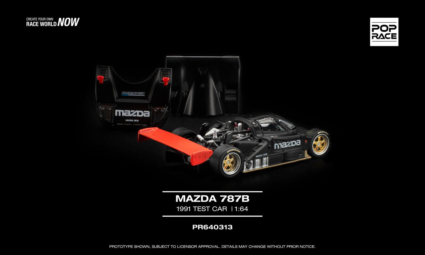 POP Race Mazda 787B 1991 test car matte black removable covers 1:64. Back