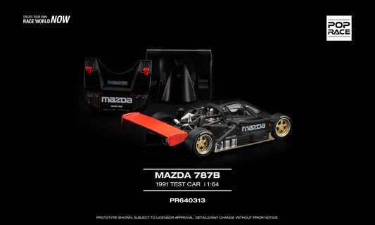 POP Race Mazda 787B 1991 test car matte black removable covers 1:64. Back