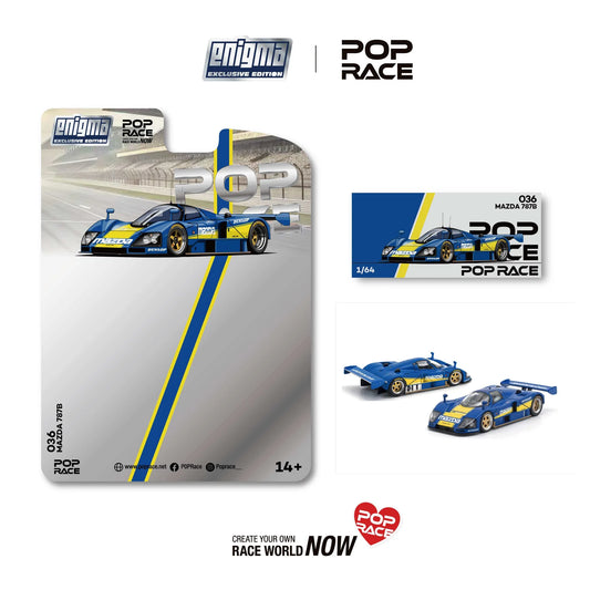 POP RACE Mazda 787B in blue and yellow Enigma Exclusive edition.