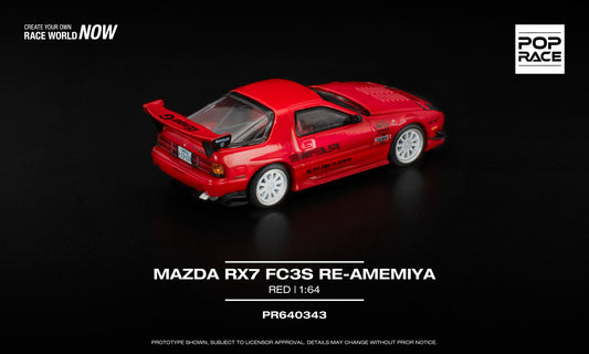 POP Race Mazda RX-7 FC3S RE-Amemiya Red 1:64 diecast model. Back