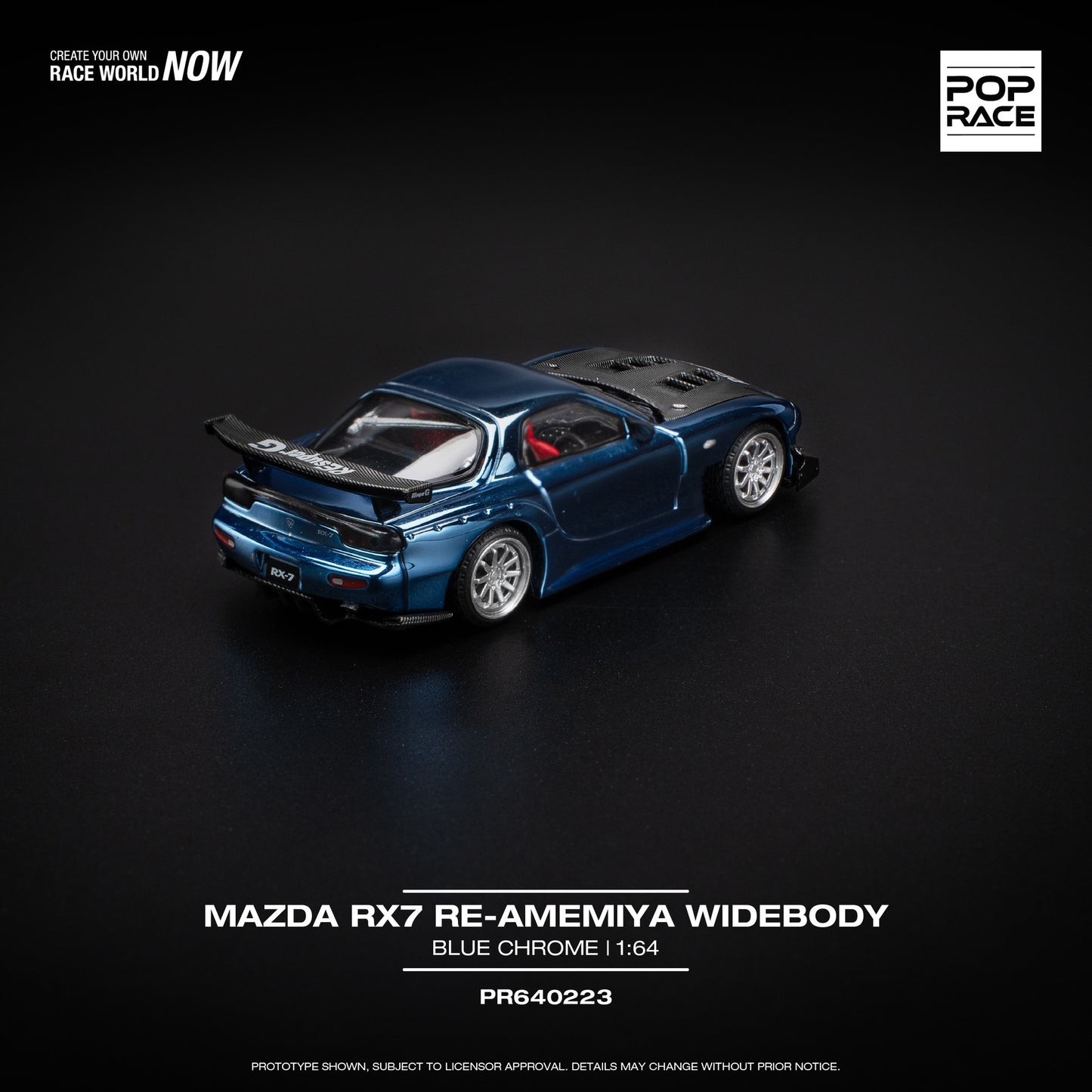 (Pre-Order) POP Race - Mazda RX7 Re-Amemiya Widebody Blue Chrome