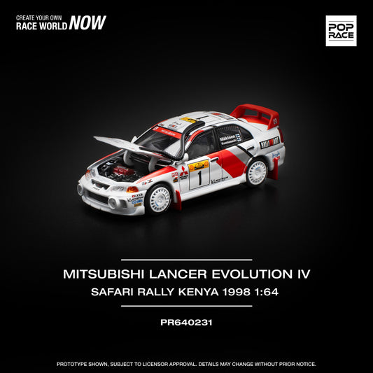 (Pre-Order) POP Race - Mitsubishi Lancer Evolution IV, #1 Safari Rally Kenya 1998