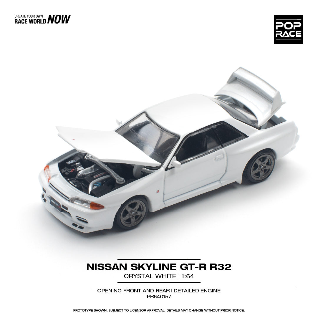 (Pre-Order) POP Race - Nissan Skyline GT-R R32 Crystal White