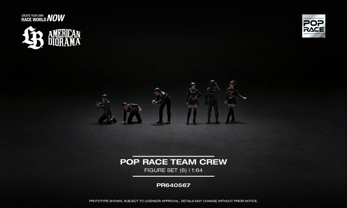 POP RACE Team Crew with six metal figures.