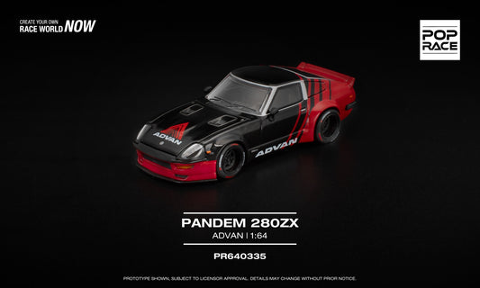 POP Race Pandem Nissan 280ZX Advan widebody 1:64 diecast model. Front