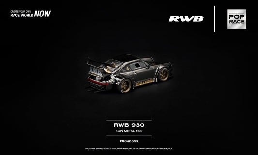 POP Race RWB 930 Gun Metal inspired by Stella Artois with opening engine cover and detailed air-cooled engine.