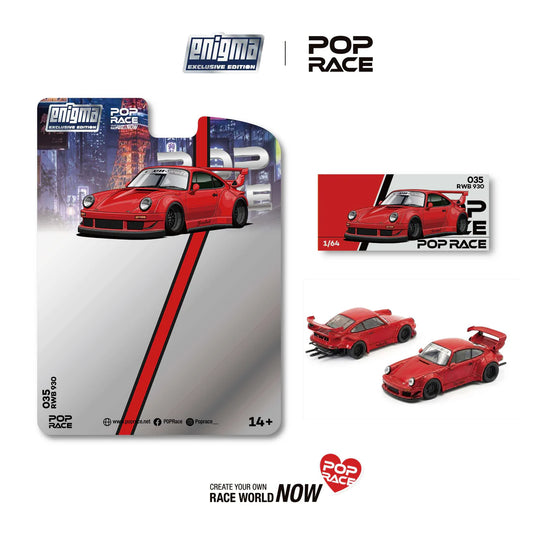 POP RACE RWB Porsche 930 in red Enigma Exclusive edition.