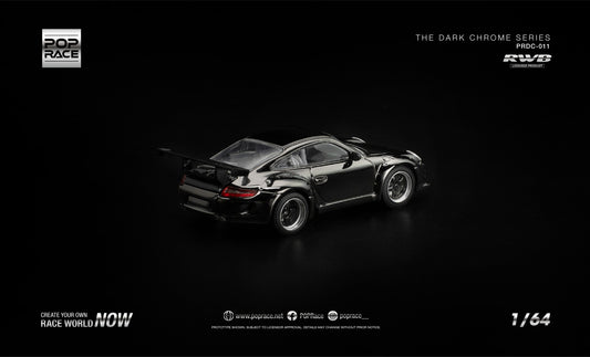 POP Race RWB 997 dark chrome 1:64 diecast model. Back