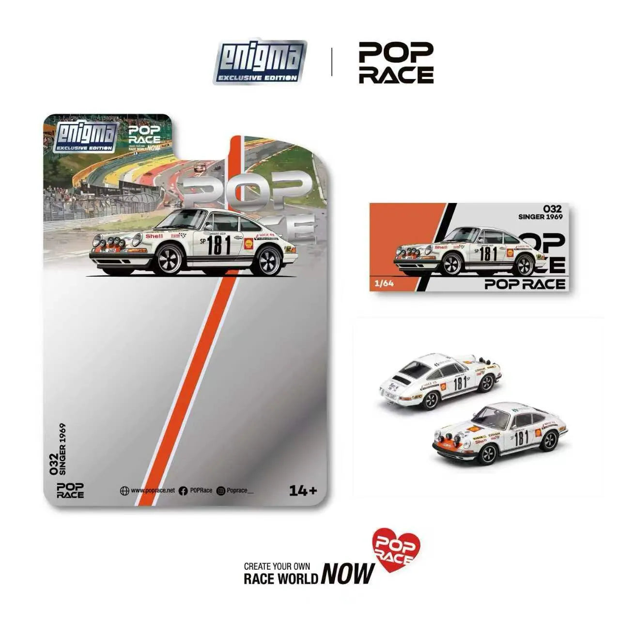 POP Race Singer 1969 Porsche Tour de France #181 Enigma Exclusive.