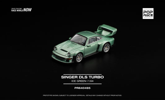 POP Race Singer DLS Turbo Ice Green 1:64 diecast car. Front