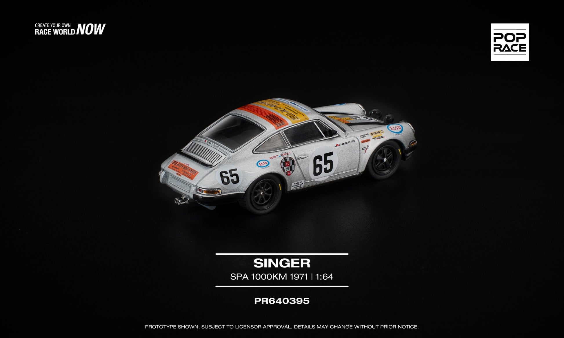 POP Race Singer SPA 1000KM 1971 endurance race car diecast model 1:64. Back