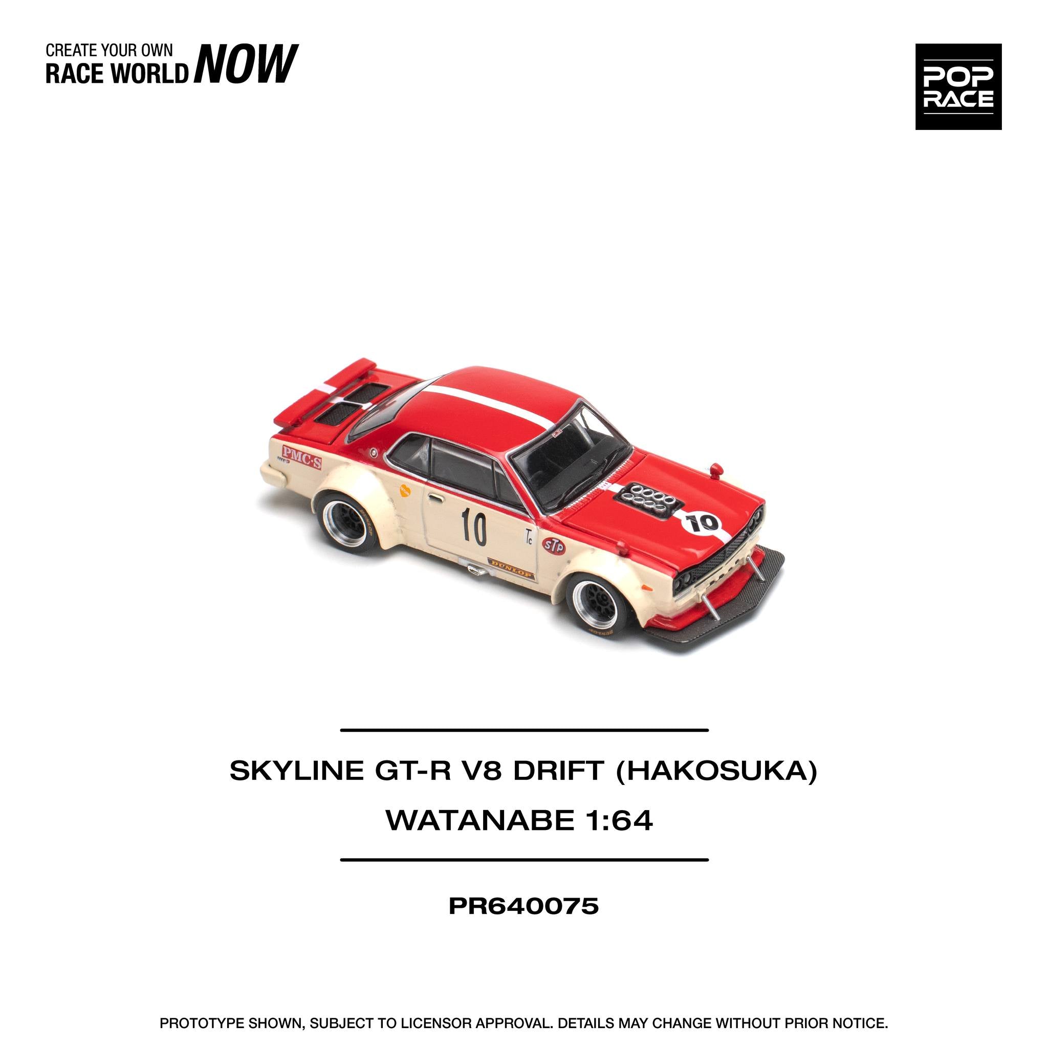Pop Race Skyline GT-R V8 Drift (Hakosuka) 1:64 In Diecast - Viola Magico, Nuovo - Foto 2